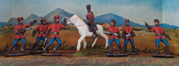 Soldatini Landi Cromoplasto Canadesi Giubbe rosse un cavallo