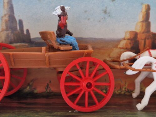 Diligenza con due cavalli bianchi Soldatini Landi in Cromoplasto