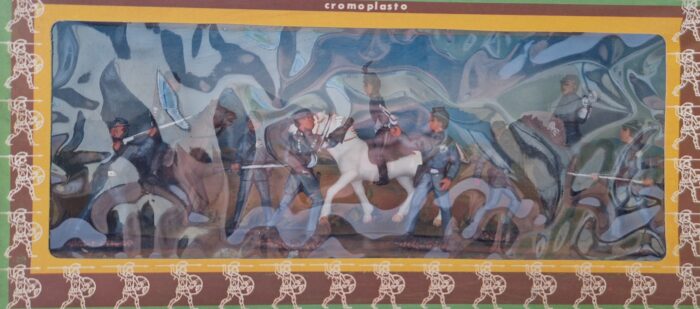Confezione originale di Soldatini Landi Sudisti Giubbe blu tre cavalli