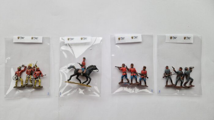 Soldatini Landi in confezione personalizzata con giubbe rosse e cavallo nero