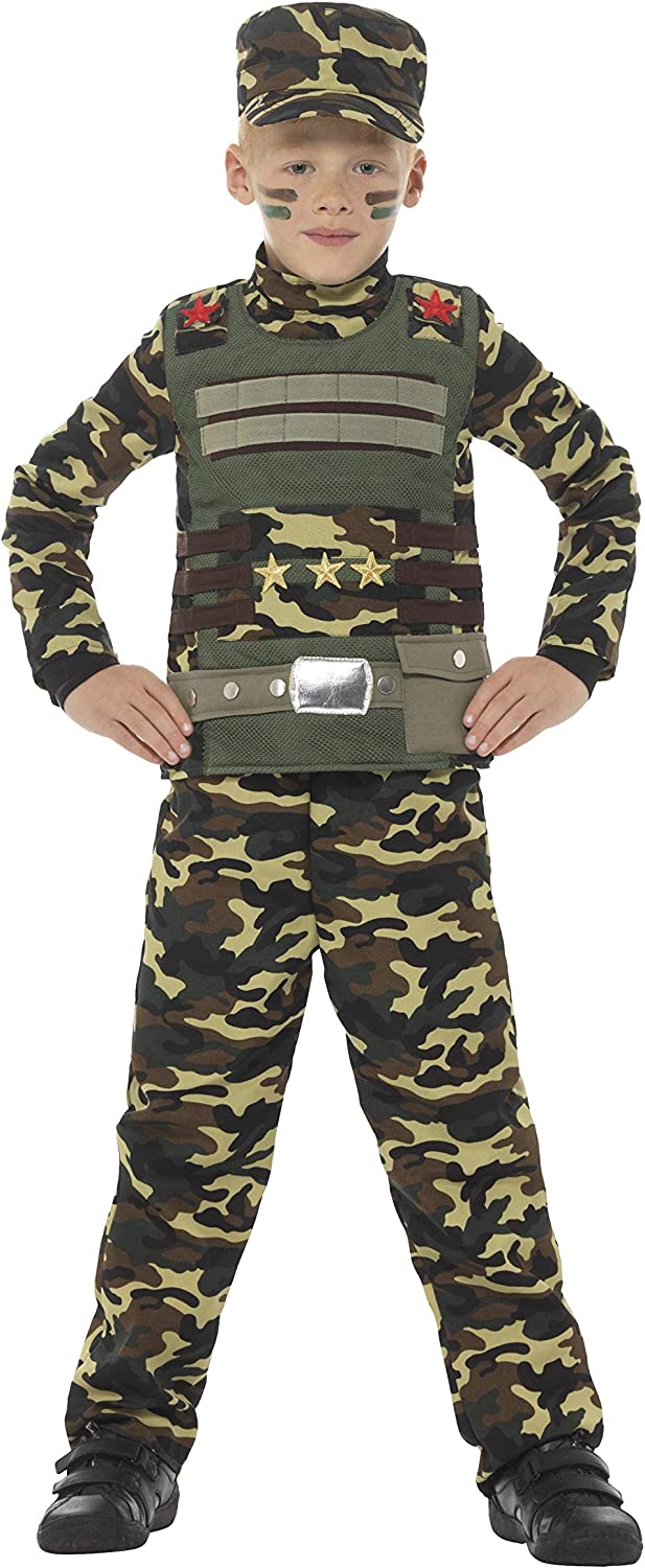 Costume Militare mimetico da ragazzo di colore verde