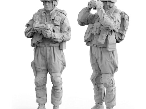 Soldatini in resina nella seconda guerra mondiale per osservare la situazione del nemico